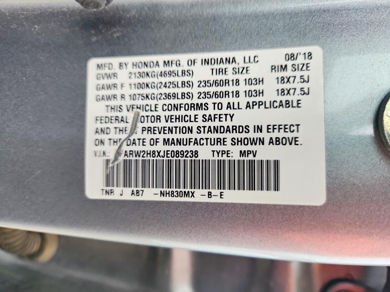 Продажа на аукционе авто 2018 Honda Cr-v, vin: 7FARW2H8XJE089238, номер лота: 52226616