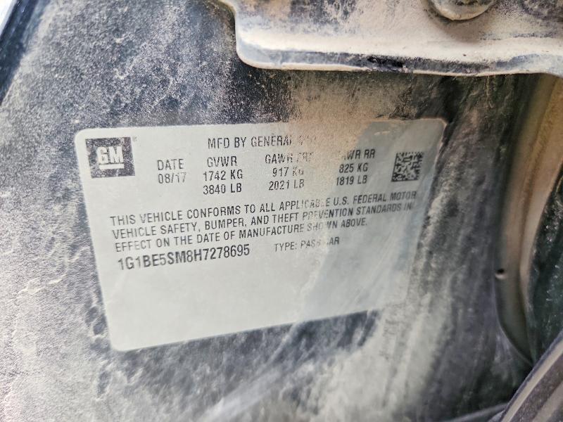 51922726 :رقم المزاد ، 1G1BE5SM8H7278695 vin ، 2017 Chevrolet Cruze مزاد بيع