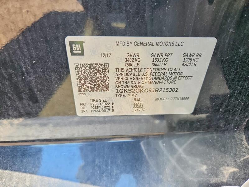 Продаж на аукціоні авто 2018 Gmc Yukon Xl, vin: 1GKS2GKC9JR215302, номер лоту: 52841176