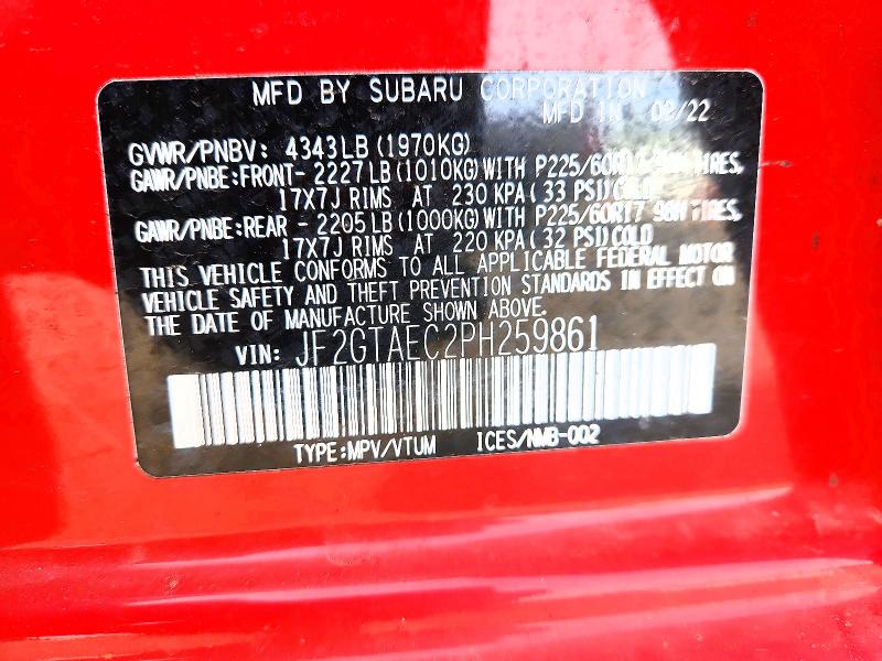 Продажа на аукционе авто 2023 Subaru Crosstrek, vin: JF2GTAEC2PH259861, номер лота: 54187046