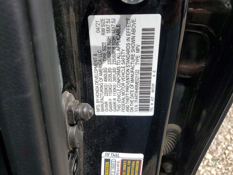 52270946 :رقم المزاد ، 7FART6H88ME021122 vin ، 2021 Honda Cr-v مزاد بيع