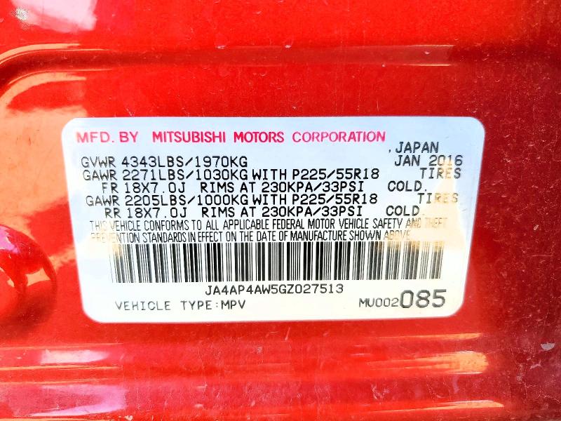 Aukcja sprzedaży 2016 Mitsubishi Outlander Sport, vin: JA4AP4AW5GZ027513, numer aukcji: 53469556