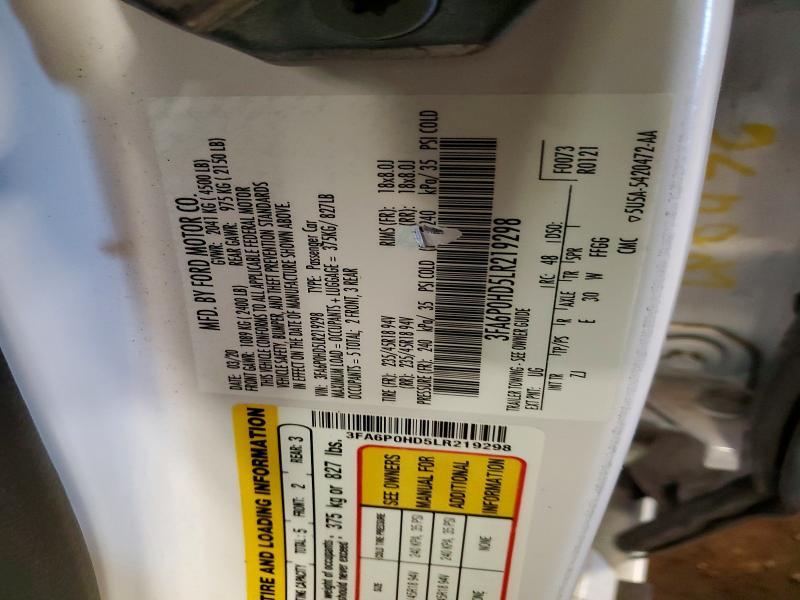 Продажа на аукционе авто 2020 Ford Fusion, vin: 3FA6P0HD5LR219298, номер лота: 55018766