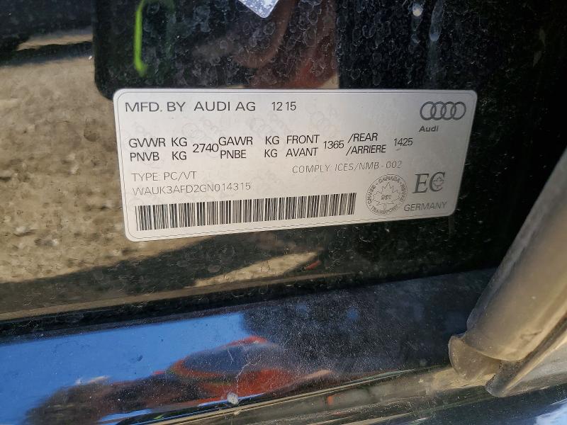 55239076 :رقم المزاد ، WAUK3AFD2GN014315 vin ، 2016 Audi A8 مزاد بيع
