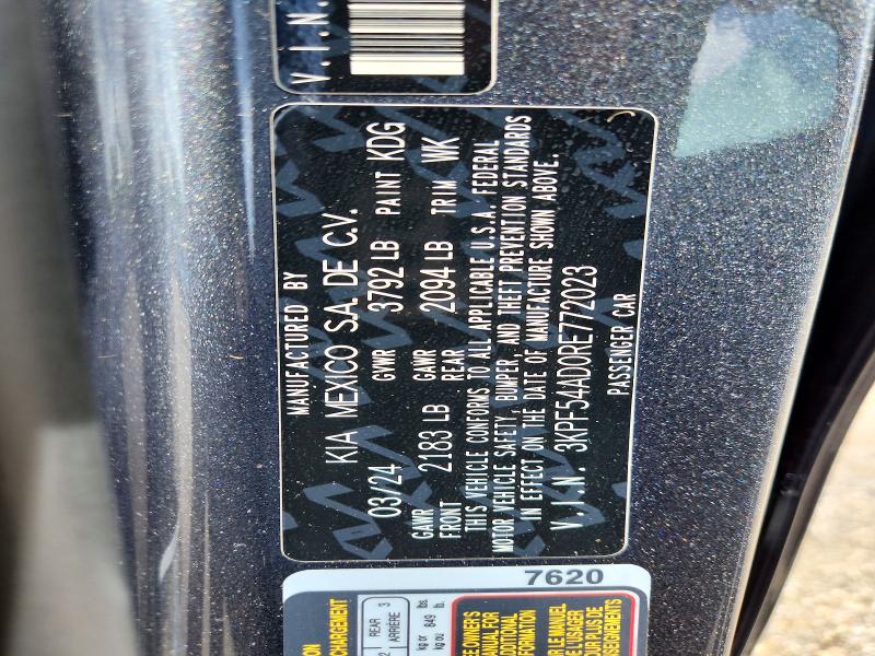 Aukcja sprzedaży 2024 Kia Forte, vin: 3KPF54AD0RE772023, numer aukcji: 54611476