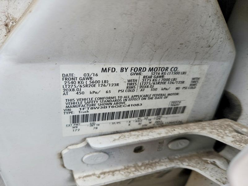 Auction sale of the 2016 Ford F350, vin: 1FT8W3BT6GEC41083, lot number: 52094536