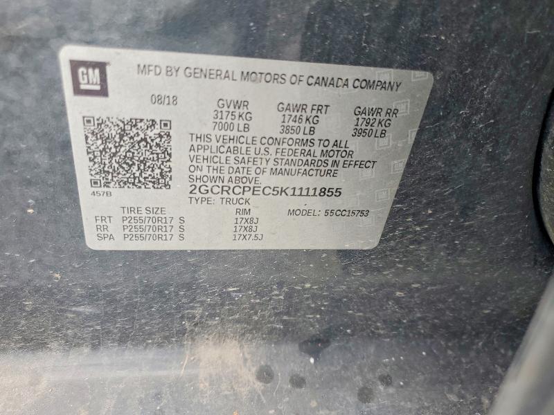 Продажа на аукционе авто 2019 Chevrolet Silverado Ld, vin: 2GCRCPEC5K1111855, номер лота: 55186896