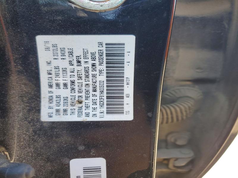52036586 :رقم المزاد ، 1HGCR3F91HA005032 vin ، 2017 Honda Accord مزاد بيع