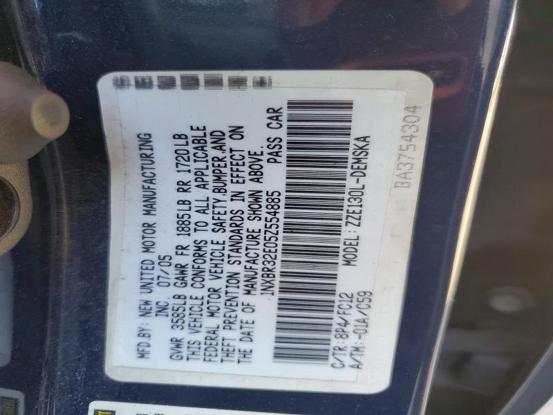 Aukcja sprzedaży 2005 Toyota Corolla, vin: 1NXBR32E05Z554885, numer aukcji: 54265236