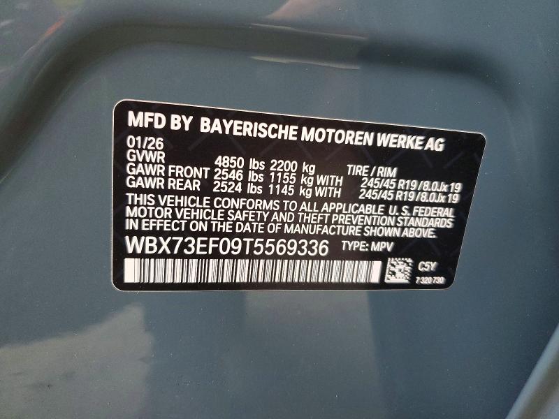 Продаж на аукціоні авто 2026 Bmw X1, vin: WBX73EF09T5569336, номер лоту: 52719406