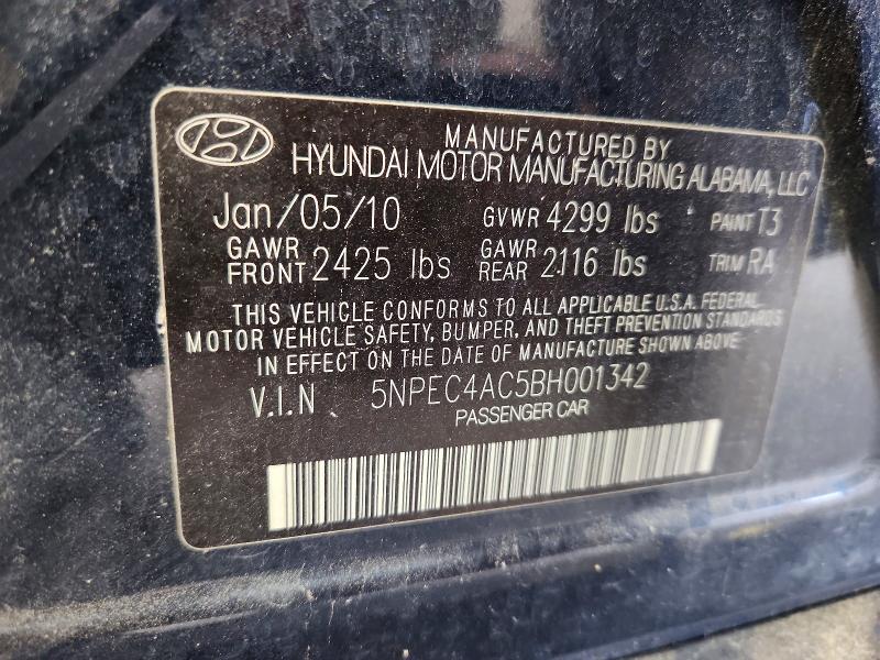 Aukcja sprzedaży 2011 Hyundai Sonata, vin: 5NPEC4AC5BH001342, numer aukcji: 53359586