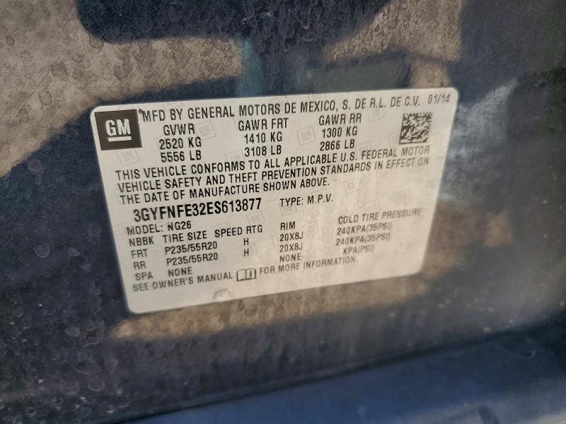 2014 Cadillac Srx მანქანა იყიდება აუქციონზე, vin: 3GYFNFE32ES613877, აუქციონის ნომერი: 54455446