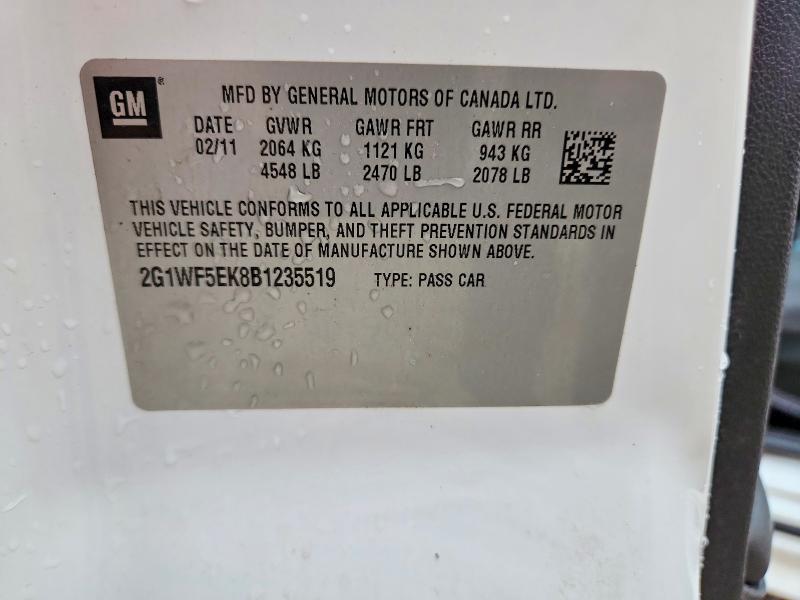 Aukcja sprzedaży 2011 Chevrolet Impala, vin: 2G1WF5EK8B1235519, numer aukcji: 52231576