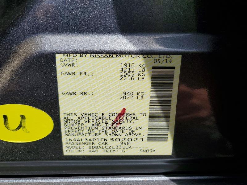 Продаж на аукціоні авто 2015 Nissan Altima, vin: 1N4AL3AP1FN302021, номер лоту: 52746516
