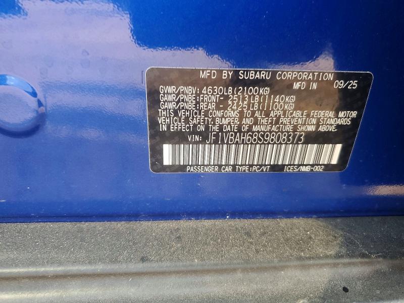 Продаж на аукціоні авто 2025 Subaru Wrx, vin: JF1VBAH68S9808373, номер лоту: 53136926