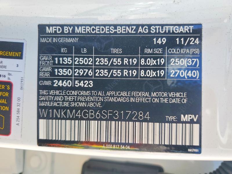 54667066 :رقم المزاد ، W1NKM4GB6SF317284 vin ، 2025 Mercedes-benz Glc مزاد بيع