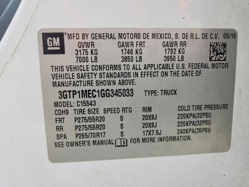 Продажа на аукционе авто 2016 Gmc Sierra, vin: 3GTP1MEC1GG345033, номер лота: 53188566