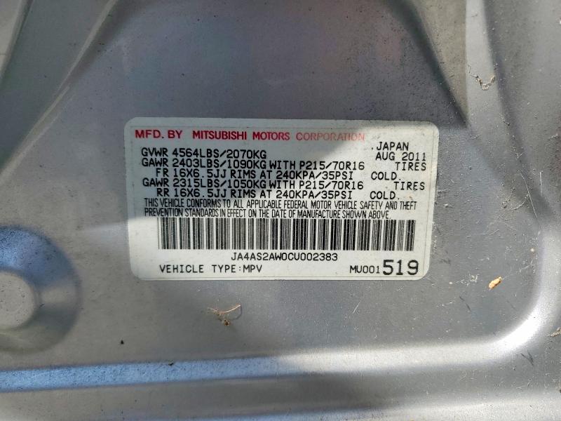 Продаж на аукціоні авто 2012 Mitsubishi Outlander, vin: JA4AS2AW0CU002383, номер лоту: 54339746