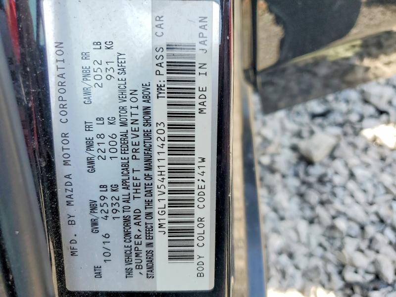54280066 :رقم المزاد ، JM1GL1V54H1114203 vin ، 2017 Mazda 6 مزاد بيع