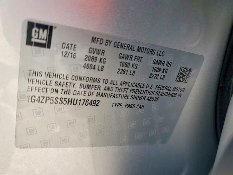 2017 Buick Lacrosse მანქანა იყიდება აუქციონზე, vin: 1G4ZP5SS5HU176492, აუქციონის ნომერი: 52241236
