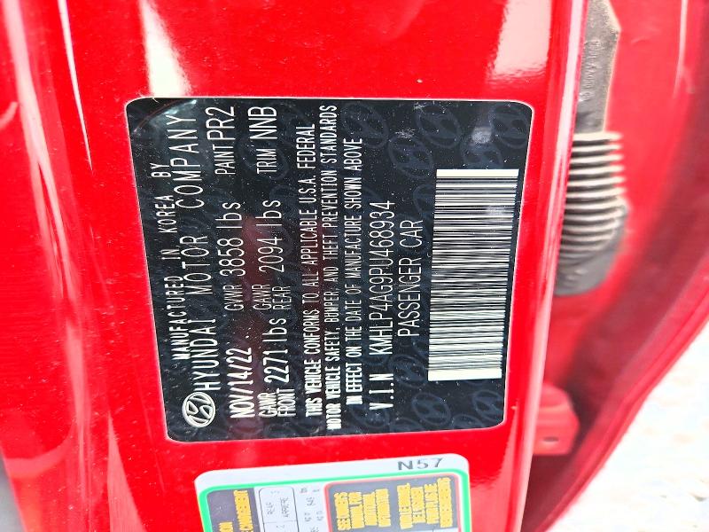 2023 Hyundai Elantra მანქანა იყიდება აუქციონზე, vin: KMHLP4AG9PU468934, აუქციონის ნომერი: 53303366