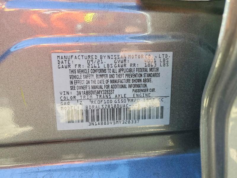 2021 Nissan Sentra მანქანა იყიდება აუქციონზე, vin: 3N1AB8DV5MY328337, აუქციონის ნომერი: 53911396