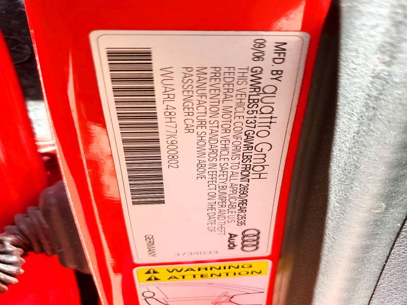 Aukcja sprzedaży 2007 Audi S4, vin: WUARL48H77K900802, numer aukcji: 53230666