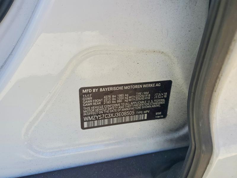 2018 Mini Cooper მანქანა იყიდება აუქციონზე, vin: WMZYS7C3XJ3E08505, აუქციონის ნომერი: 53915236