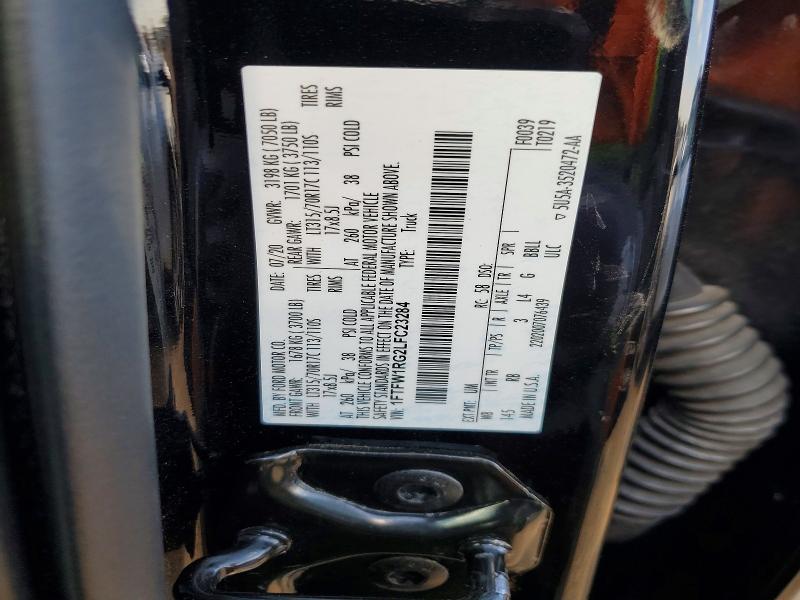 2020 Ford F150 მანქანა იყიდება აუქციონზე, vin: 1FTFW1RG2LFC23284, აუქციონის ნომერი: 51034576