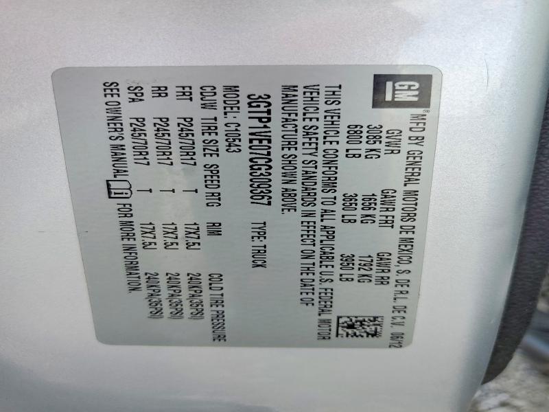 Aukcja sprzedaży 2012 Gmc Sierra, vin: 3GTP1VE07CG309367, numer aukcji: 53327486