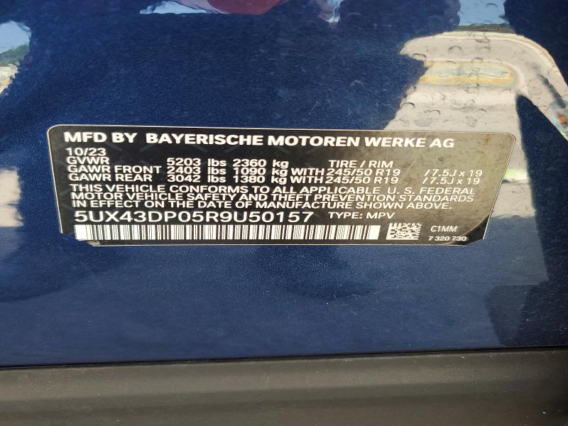 Aukcja sprzedaży 2024 Bmw X3, vin: 5UX43DP05R9U50157, numer aukcji: 55110196
