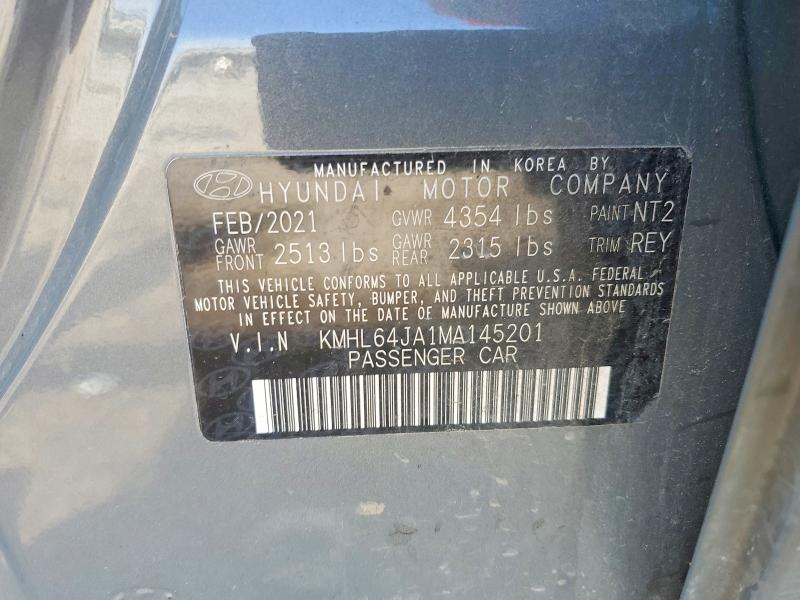 Aukcja sprzedaży 2021 Hyundai Sonata, vin: KMHL64JA1MA145201, numer aukcji: 52269446