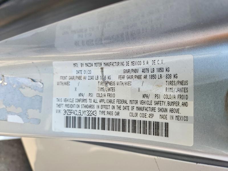Продажа на аукционе авто 2020 Mazda 3, vin: 3MZBPACL6LM132243, номер лота: 51121806