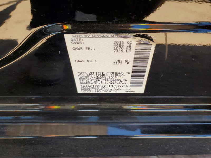52554796 :رقم المزاد ، 1N4AZ1CP8LC311676 vin ، 2020 Nissan Leaf مزاد بيع