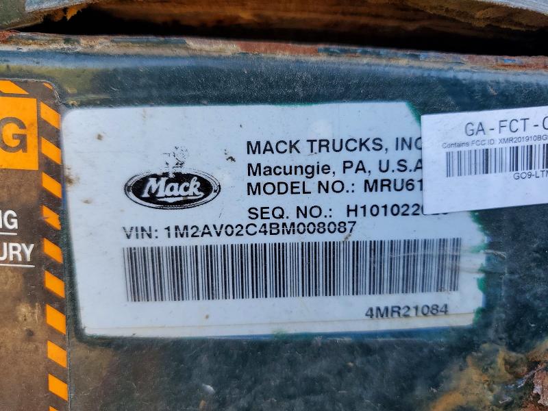 Aukcja sprzedaży 2011 Mack Mru613, vin: 1M2AV02C4BM008087, numer aukcji: 51605436