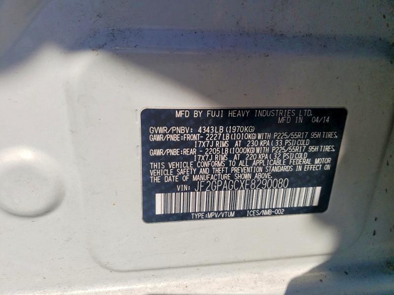 52806226 :رقم المزاد ، JF2GPAGCXE8290080 vin ، 2014 Subaru Xv Crosstrek مزاد بيع
