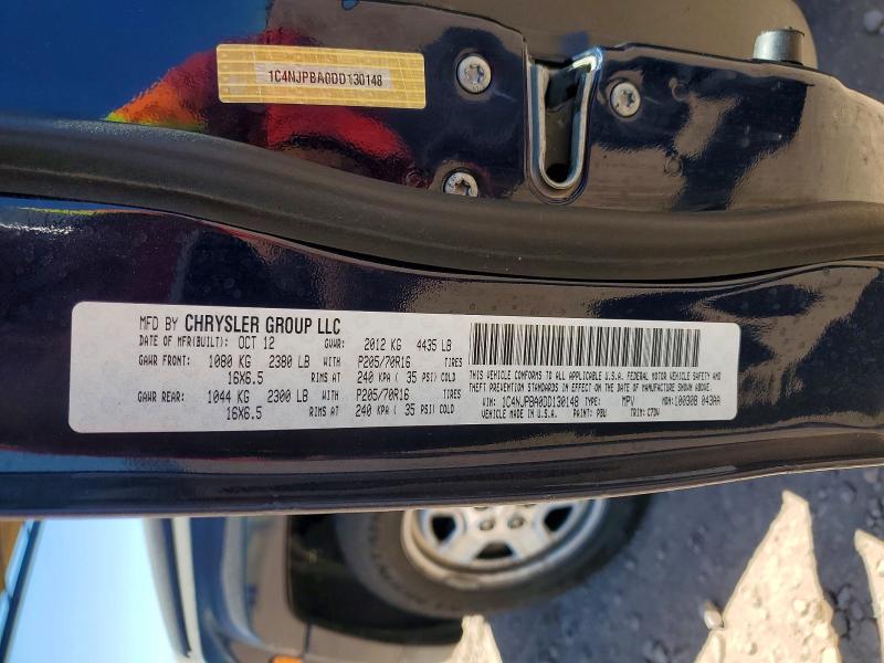 2013 Jeep Patriot მანქანა იყიდება აუქციონზე, vin: 1C4NJPBA0DD130148, აუქციონის ნომერი: 55639526