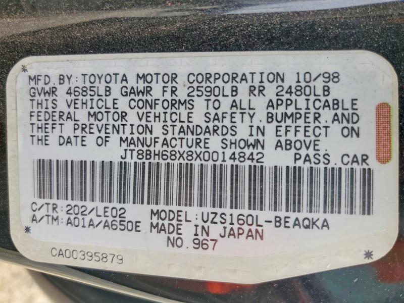 Aukcja sprzedaży 1999 Lexus Gs, vin: JT8BH68X8X0014842, numer aukcji: 51506176