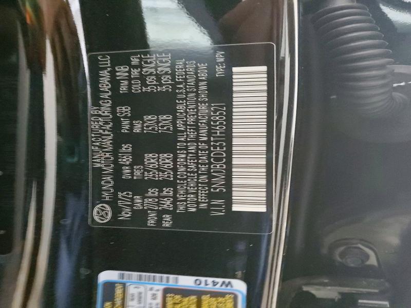 54070356 :رقم المزاد ، 5NMJBCDE3TH658521 vin ، 2026 Hyundai Tucson مزاد بيع