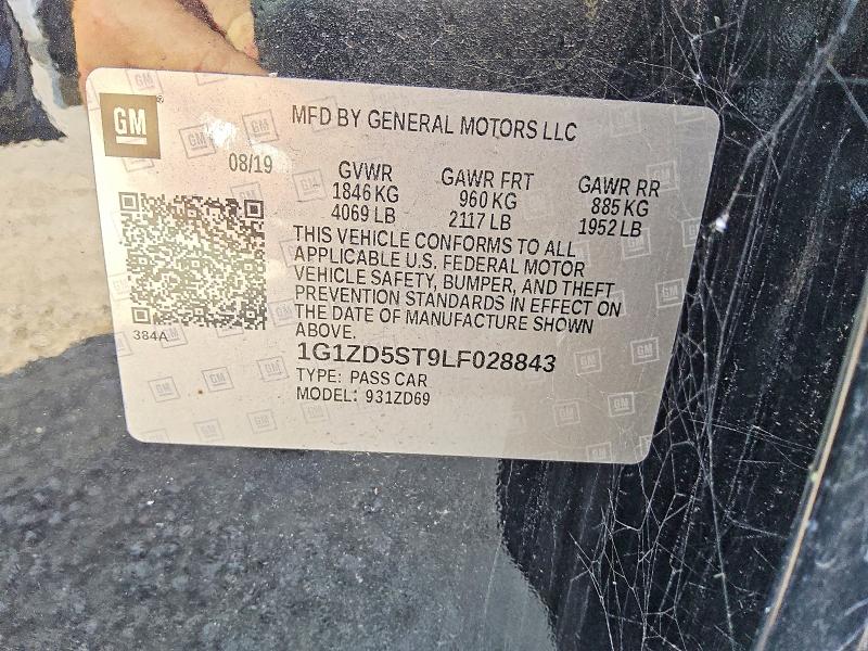 53327286 :رقم المزاد ، 1G1ZD5ST9LF028843 vin ، 2020 Chevrolet Malibu مزاد بيع