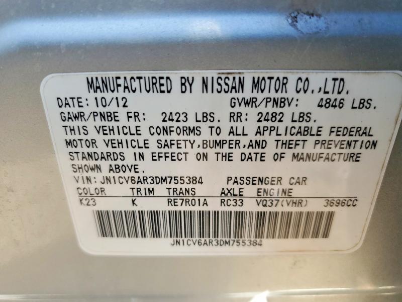 Aukcja sprzedaży 2013 Infiniti G37 Sedan, vin: JN1CV6AR3DM755384, numer aukcji: 53990716