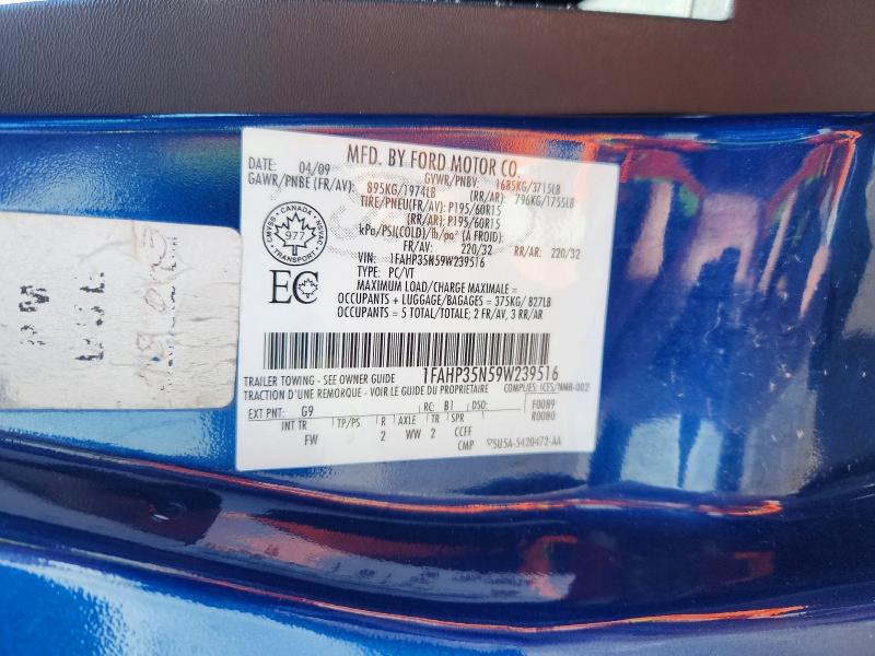 53266846 :رقم المزاد ، 1FAHP35N59W239516 vin ، 2009 Ford Focus مزاد بيع