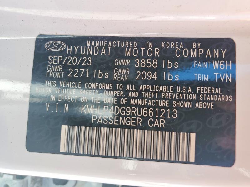54664286 :رقم المزاد ، KMHLP4DG9RU661213 vin ، 2024 Hyundai Elantra مزاد بيع
