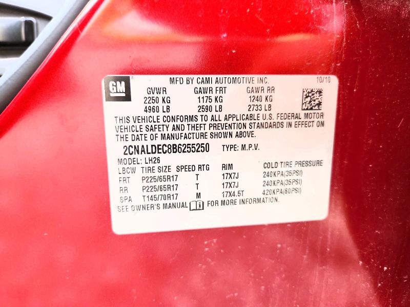 Продажа на аукционе авто 2011 Chevrolet Equinox, vin: 2CNALDEC8B6255250, номер лота: 52507396