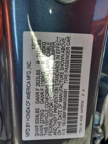 52233356 :رقم المزاد ، 19UUB6F58MA006681 vin ، 2021 Acura Tlx مزاد بيع