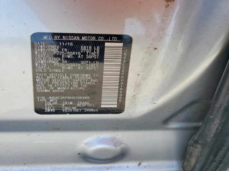 Aukcja sprzedaży 2017 Nissan Quest, vin: JN8AE2KP6H9166966, numer aukcji: 52463716