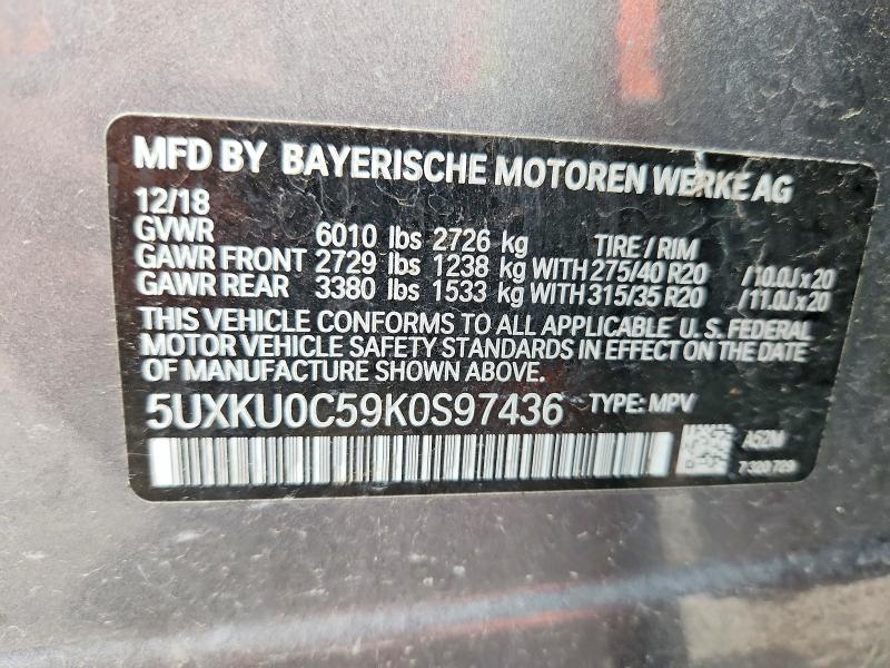 Продажа на аукционе авто 2019 Bmw X6, vin: 5UXKU0C59K0S97436, номер лота: 53173966