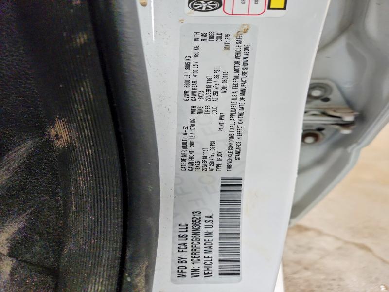 54007116 :رقم المزاد ، 1C6RRFCG6NN365213 vin ، 2022 Ram 1500 مزاد بيع