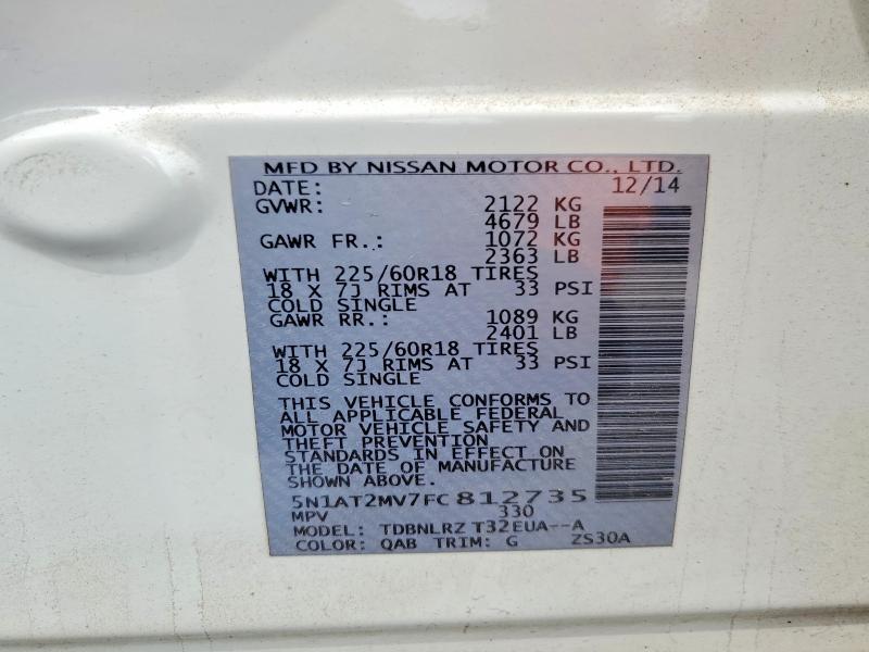 Продаж на аукціоні авто 2015 Nissan Rogue, vin: 5N1AT2MV7FC812735, номер лоту: 52880396