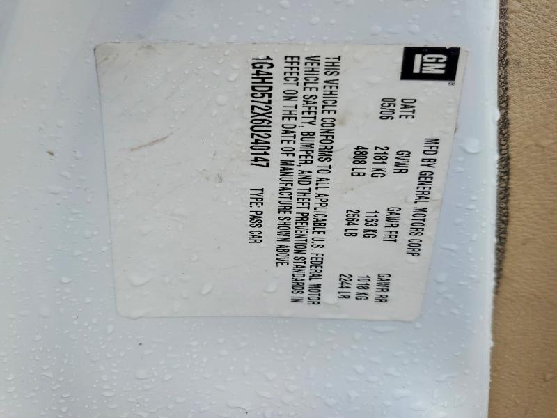 51794466 :رقم المزاد ، 1G4HD572X6U240147 vin ، 2006 Buick Lucerne مزاد بيع